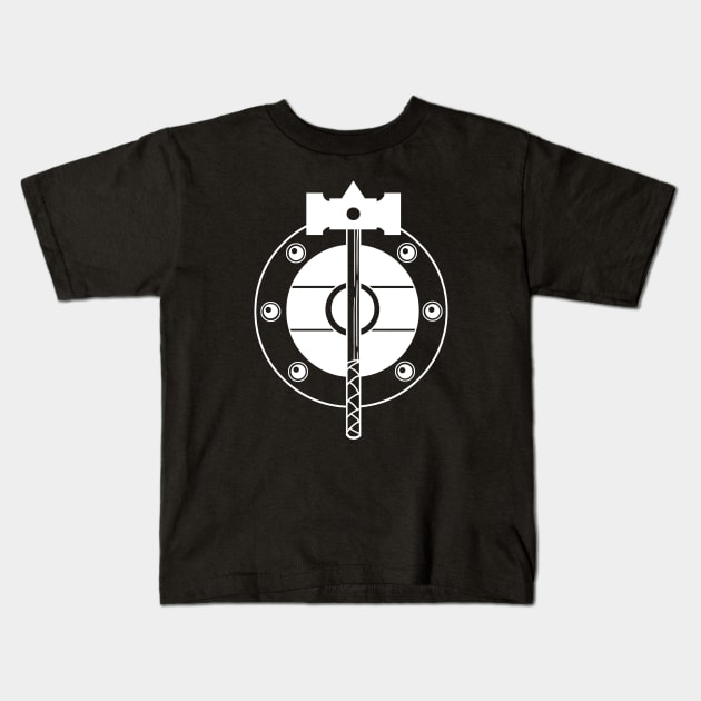 Hammer & Shield - Original Logo Banner Sigil - Light Design for Dark Shirts Kids T-Shirt by Indi Martin